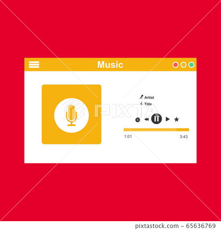 Vector illustration of music player flat design - Stock Illustration ...
