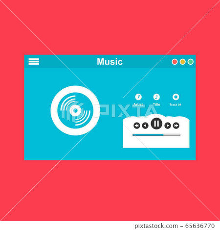 Modern Music player app interface vector color - Stock Illustration ...