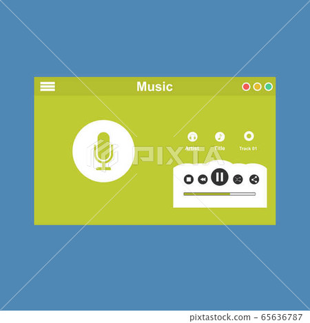 Modern Music player app interface vector color - Stock Illustration ...