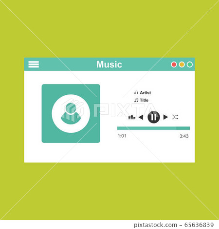 Vector illustration of music player flat design - Stock Illustration ...