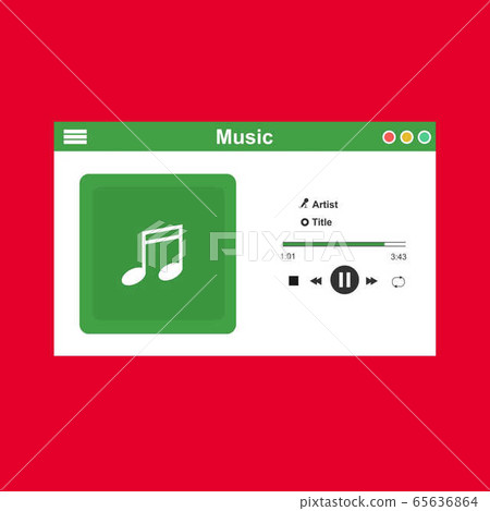 Vector illustration of music player flat design - Stock Illustration ...