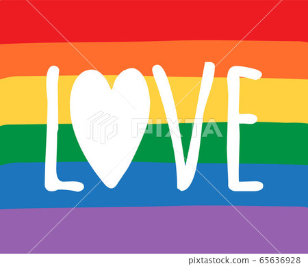 Vector love lgbt pride with rainbow flag heart - Stock Illustration ...