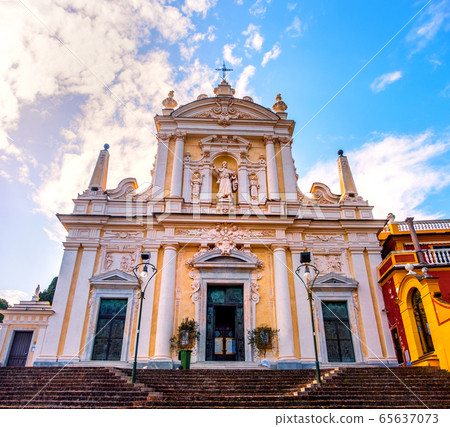 Santa Margherita Church basilica in Liguria - local landmark of Italy  65637073