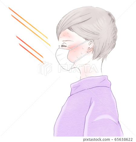 戴著面具中暑的高級女子的側面 65638622
