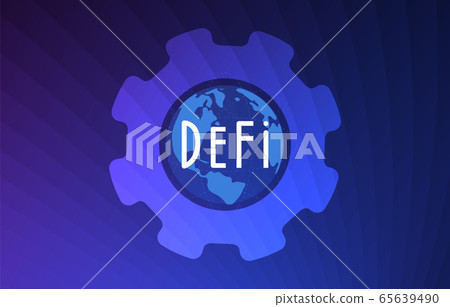 Decentralized finance DeFi fintech concept 65639490