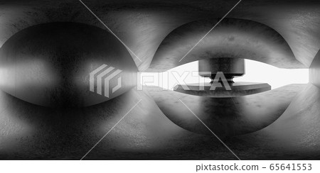 abstract dark full 360 degree equirectangular panorama hdri of grunge concrete building 3d render illustration 65641553