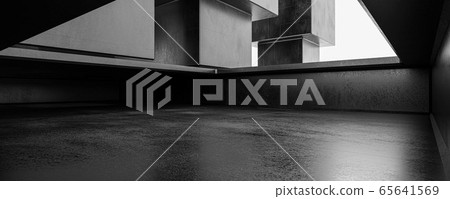 abstract dark modern futuristic city concrete building light grunge basement design 3d background illustration rendering abstract dark modern futuristic city concrete building light grunge basement design 3d background illustration rendering 65641569