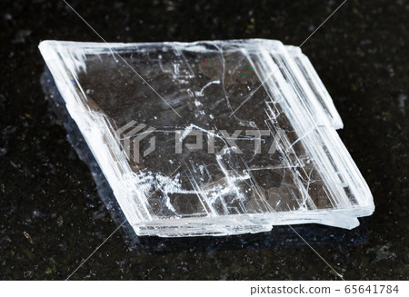 rough Gypsum rock on black 65641784