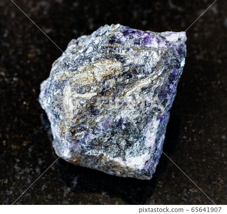 unpolished Stibnite (Antimonite) ore on black 65641907