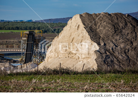 Pile of salt, salt-pans, Greece 65642024