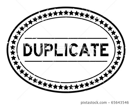Grunge black duplicate word oval rubber seal stamp on white background Grunge black duplicate word oval rubber seal stamp on white background 65643546