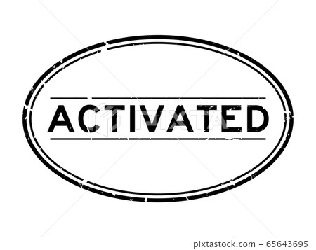 Grunge black activated word oval rubber seal stamp Grunge black activated word oval rubber seal stamp 65643695