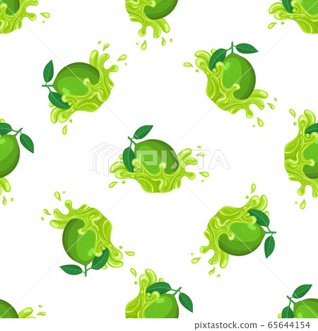 Seamless pattern with fresh bright lime juice Seamless pattern with fresh bright lime juice 65644154