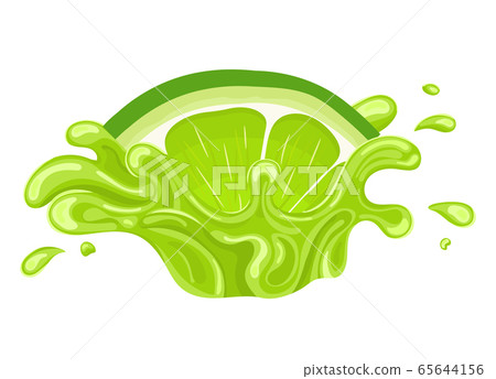 Fresh bright cut slice lime juice splash burst Fresh bright cut slice lime juice splash burst 65644156