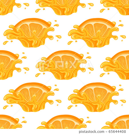 Seamless pattern with fresh bright orange, 65644408