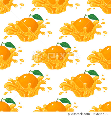 Seamless pattern with fresh bright orange, 65644409