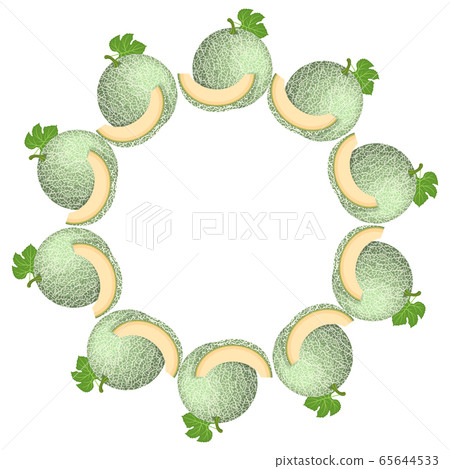 Wreath from green cantaloupe melon with space for Wreath from green cantaloupe melon with space for 65644533