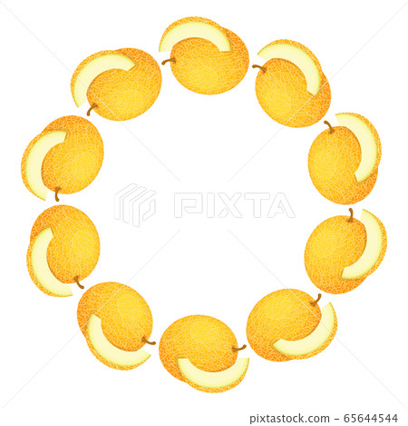 Wreath from yellow honeydew melon with space for Wreath from yellow honeydew melon with space for 65644544