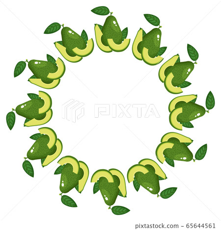 Wreath from whole and half avocado with space for 65644561