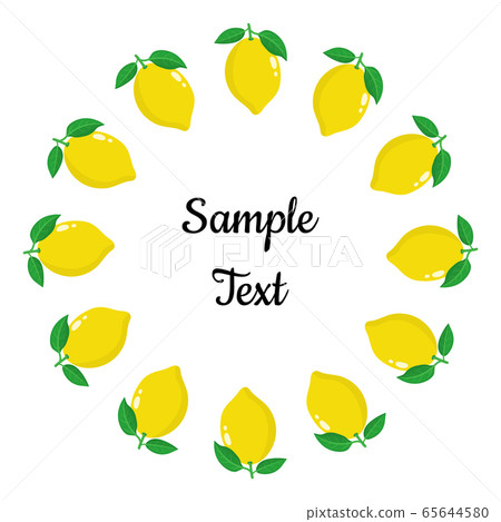 Wreath from yellow lemon fruits with space for 65644580