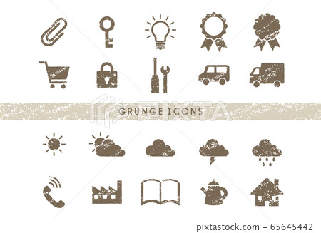 Hand drawn style grunge icon set 65645442