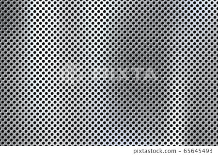 Realistic perforated brushed metal texture. Polished stainless steel background. Vector illustration Realistic perforated brushed metal texture. Polished stainless steel background. Vector illustration 65645493