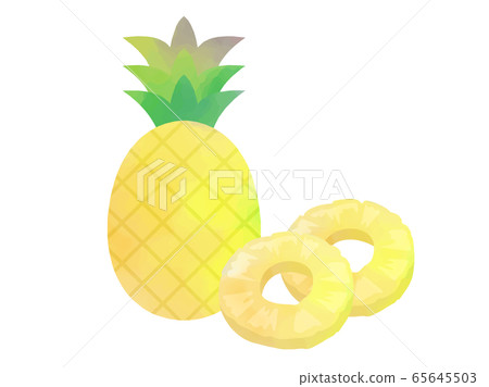 Watercolor illustration of pineapple 65645503