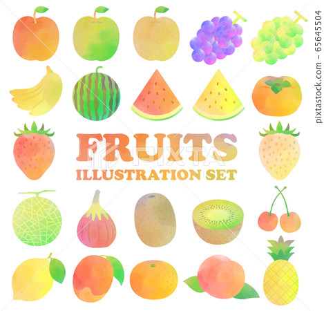 Watercolor illustration set of fruit 65645504