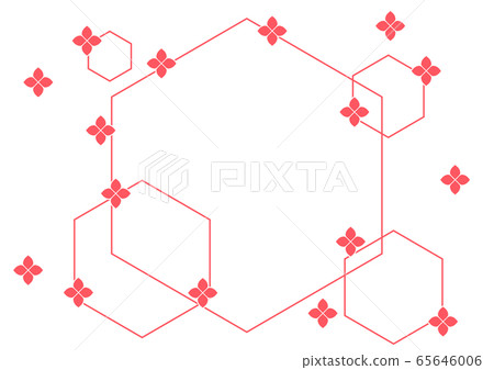 六角形和鮮花 65646006