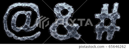 Set of symbols at, ampersand, hash made of forged metal isolated on black background. 3d Set of symbols at, ampersand, hash made of forged metal isolated on black background. 3d 65646262