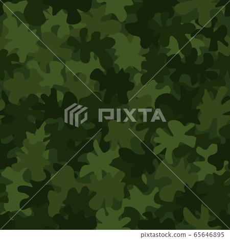 Green camouflage pattern background seamless vector illustration 65646895
