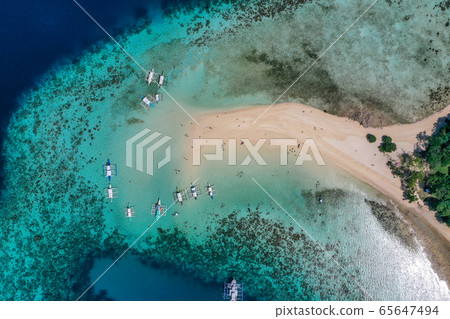 Aerial view of Ditaytayan island in Coron, Palawan, Philippines Aerial view of Ditaytayan island in Coron, Palawan, Philippines 65647494