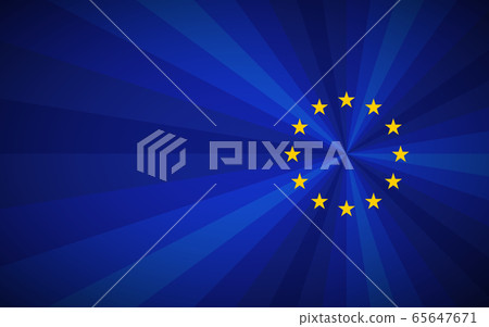 SImple blue vector European union background with EU yellow stars 65647671