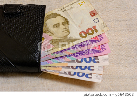 Ukrainian banknotes in denominations of 500, 200 65648508
