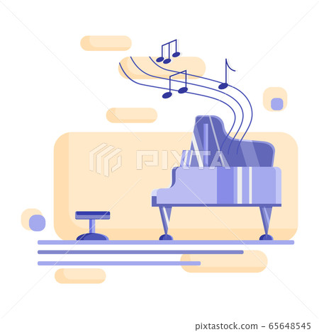 Piano and chair with notess 65648545