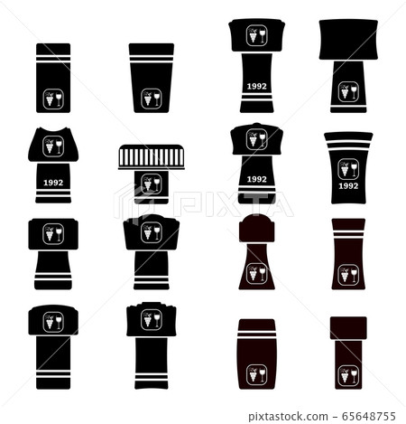 Set of Different Wine and Champagne Traditional Cork Isolated on White Background. Bottle Cup. Cork Stopper Set 65648755