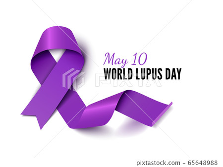 World Lupus Day purple ribbon realistic vector banner template 65648988