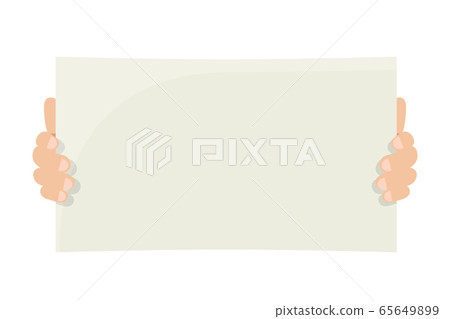Holding blank placard flat vector illustration 65649899