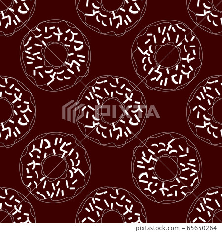 Vector seamless pattern illustration of donuts in - Stock Illustration ...