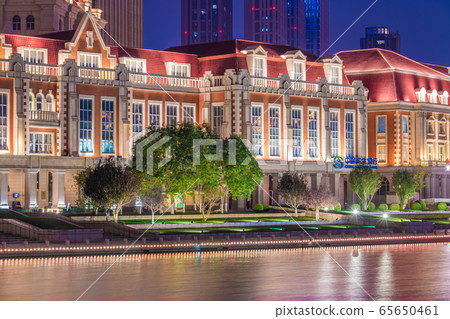 Night view of European Style architecture Night view of European Style architecture 65650461