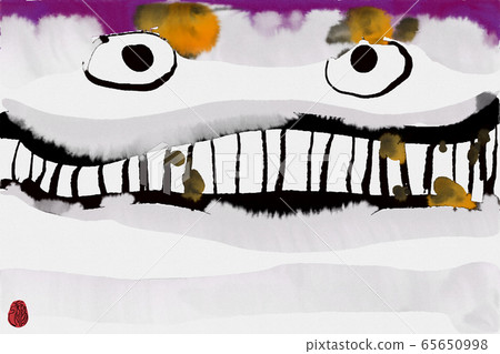 Various facial expressions, tsutsutsu, monster, human race, demon, watercolor, ink, Chinese style, Japanese style, drawing 65650998