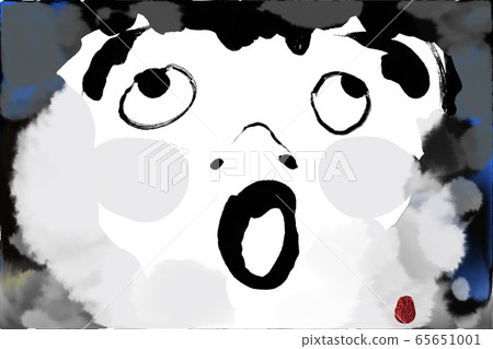 Various facial expressions, tsutsutsu, monster, human race, demon, watercolor, ink, Chinese style, Japanese style, drawing 65651001