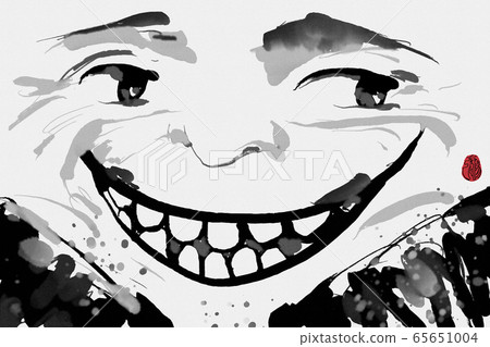 Various facial expressions, tsutsutsu, monster, human race, demon, watercolor, ink, Chinese style, Japanese style, drawing 65651004