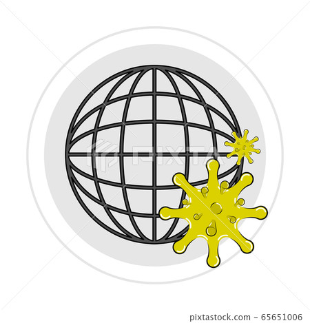 Virus icons over the world Virus icons over the world 65651006