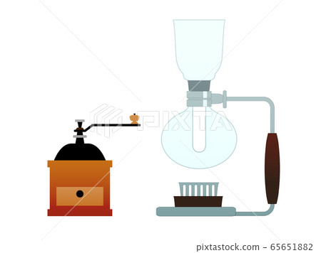Coffee mill and siphon illustration material 65651882