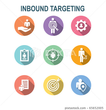 Inbound Marketing Icons with targeting imagery to 65652005