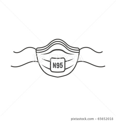 N95 facemask ppe face mask icon set - respiratory N95 facemask ppe face mask icon set - respiratory 65652018