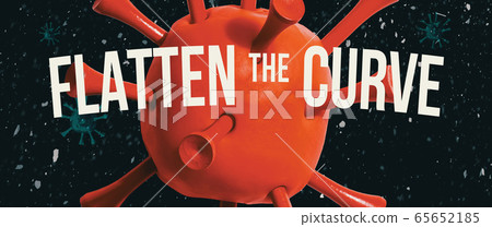Flatten the Curve theme with a red virus 65652185