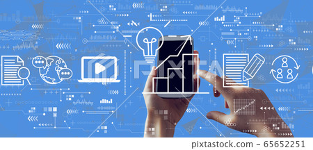 Content marketing concept with smartphone Content marketing concept with smartphone 65652251