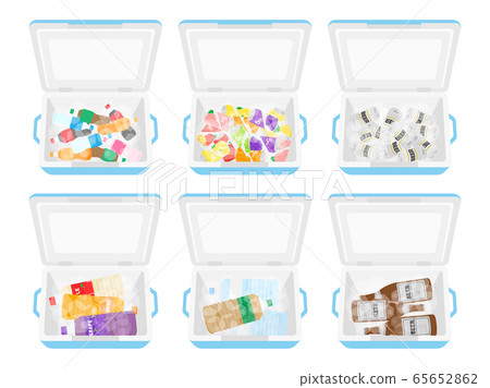 在冷藏箱中冷藏的飲料的插圖集 65652862